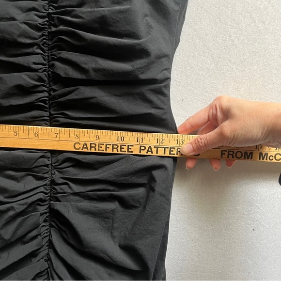 Babaton Belleza ruched body-con cotton poplin dress Sz 0 - Picture 12 of 12